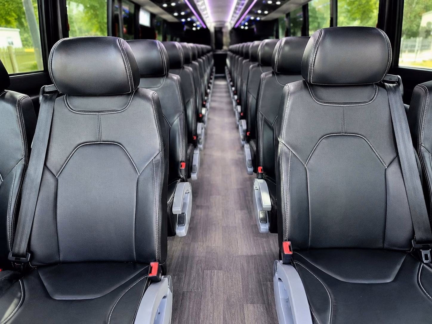 56 passenger charter bus inside